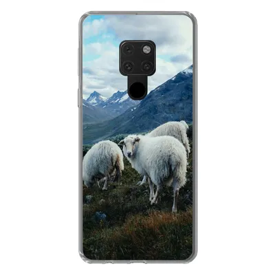 Produktbild von MuchoWow® Handyhülle Schutzhülle Hülle für Huawei P40 Lite Schafe - Natur - Berge Silikon Softcase Handy Hülle - Handy