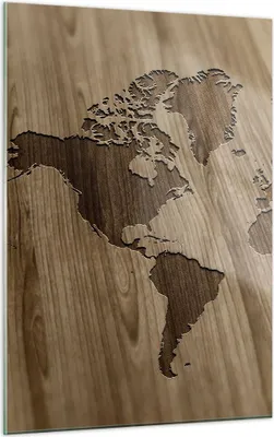 Produktbild von Bilder auf glas - Einteilig - Geographie Globus Karte - 50x70cm - Glasbilder - Wandbilder - Bilder - zum Aufhängen bereit - Wanddekoration aus Glas - Glas Bilder - Wandbild auf Glas - GPA50x70-3042