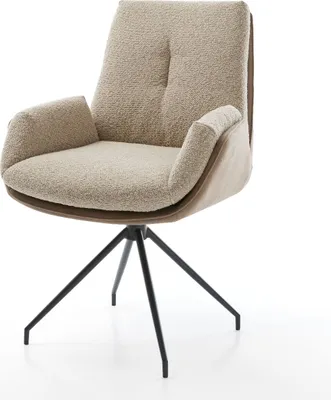 Produktbild von DELIFE Drehstuhl Clea-Flex Materialmix Schlamm Kreuzgestell konisch Schwarz 180° drehbar