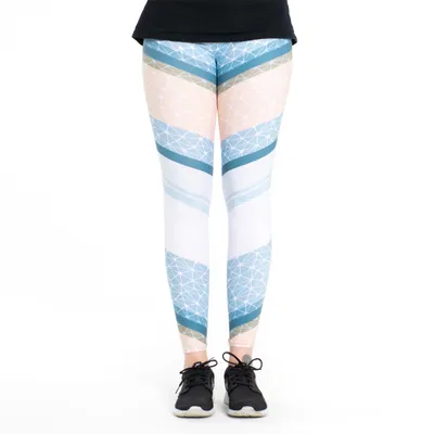 Produktbild von cosey - bedruckte bunte Leggins (Einheitsgröße) - Design Lines & Dots