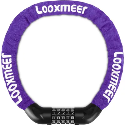 Produktbild von Fahrradschloss Kettenschloss 90cm 5-stelliges Zahlenschloss Hohe Sicherheitsstufe Violett