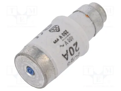 Immagine prodotto di 1 interruttore di sicurezza: fusibile da 20A, 400VAC, per uso industriale, 250V, tipo DO2-20, serie D