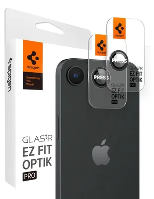 Obrázok produktu pre Spigen Optik Pro EZ Fit, Apple, iPhone 16e, Odolné proti poškriabaniu, Čierna, Priehľadná, 2 kusov