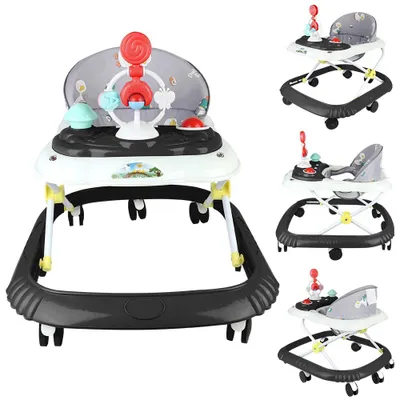 Immagine prodotto di Aiutino per imparare a camminare - Supporto per l'apprendimento della camminata con centro giochi - Pieghevole - Sedile rimovibile - Adatto dai 12 mesi - Portata superiore a 20 kg - Colore: nero
