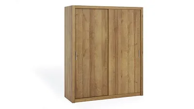 Produktbild von FurMeb24 Schiebetrenschrank BONO 180 cm Kleiderschrank Ohne Spiegel, 2-triger Schiebeschrank (Eiche Gold / Eiche Gold)