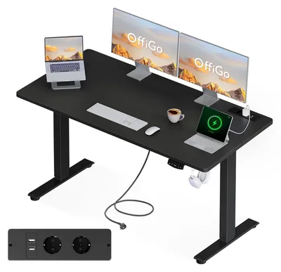 Elektrischer Stehschreibtisch 160 cm, höhenverstellbar, schwarz