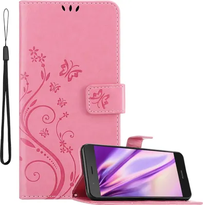 Produktbild von Cadorabo Hülle für Huawei P9 LITE 2016 / G9 LITE Schutz Hülle in Rosa Schutzhülle Handy Hülle Etui Case Blumen Flower