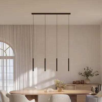 Produktbild von LUMIÈRE Design Pendelleuchte 'Learis' 4-flammig LED dimmbar Hängelampe Schwarz