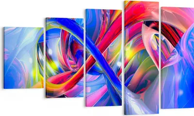 Produktbild von Bild auf Leinwand - Leinwandbild - Abstrakt grafik grafiken farben - 100x60cm - Wand Bild - Wanddeko - Leinwanddruck - Bilder - Kunstdruck - Leinwand bilder - Wandkunst - EG100x60-2294