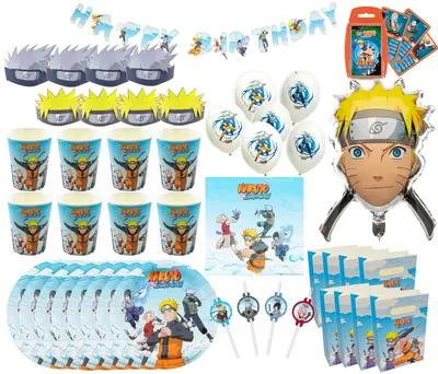 Produktbild von Naruto - Kindergeburtstags-Set (69-teilig) Teller Becher Dekoration Geburtstag