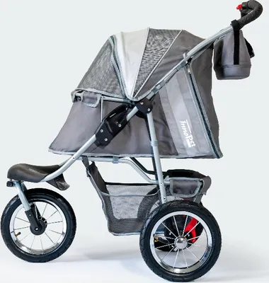 Produktbild von InnoPet® Buggy Comfort Air ECO IPS-041/G Luftreifen Hundebuggy Pet Stroller Hundewagen Mittelgrau/Grau