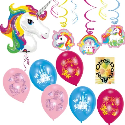 Produktbild von Regenbogen-Deko-Set2 - Dekospiralen Luftballons Folienballon