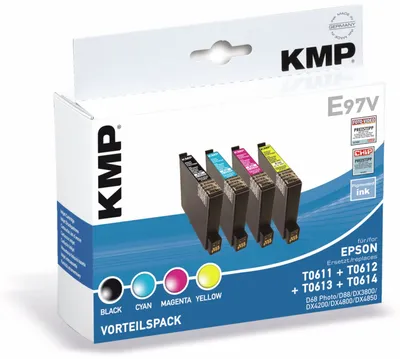 Produktbild von KMP E97V, Schwarz, Cyan, Magenta, Gelb, 4 Stück(e), Multipack