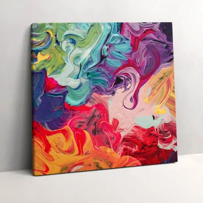 Produktbild von Colorful abstraction – Leinwandbild Wandbild – 60x60 cm – Leinwandbilder – Wandbilder – Schlafzimmer – Flur