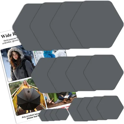 Reparaturflicken für Daunenjacken, Nylon, 16 Stück, grau