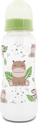 Image de Baby Care Biberon 250 ml Animaux Tétine silicone Taille 0+ Couvercle de protection Dès la naissance vert