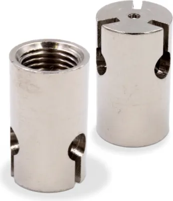 Produktbild von Schraubkappe M10x1, Dreiseilhalter | vernickelt