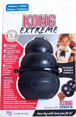 Productafbeelding van Hondenspeelgoed rubber medium zwart Kong