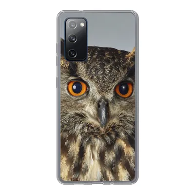 Produktbild von MuchoWow® Handyhülle Schutzhülle Hülle für Samsung Galaxy S20 FE Braune Eule mit hellblauem Hintergrund Silikon Softcase Handy Hülle - Abdeckung