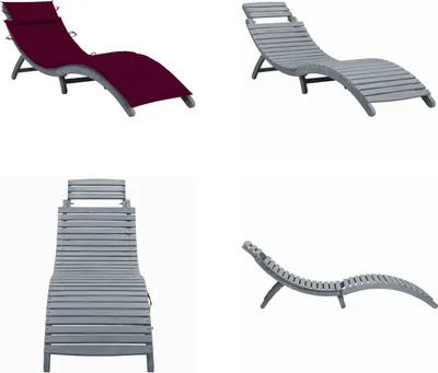 Produktbild von vidaXL Sonnenliege mit Auflage Grau Massivholz Akazie - Sonnenliege - Sonnenliegen - Liegestuhl - Liegestühle