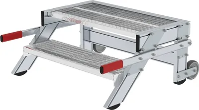 Zdjęcie produktu dla Aluminiowa platforma robocza, ruchoma, 2 stopnie 50434