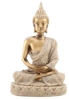 Buddha-Statue 11 cm, sitzende Bodhisattva-Figur, Gold