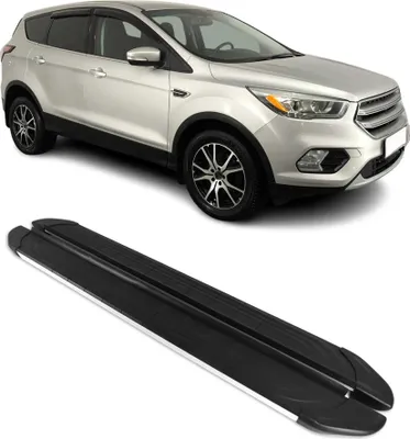 Image de Marchepieds Latéraux pédale pour Ford Kuga 2013-2019 Aluminium Gris Noir 2Pcs