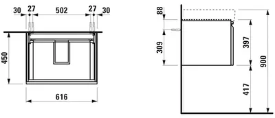 Obrázek produktu pro LAUFEN H4834210964631 WTU PRO S 450x616x397 1 Schubl