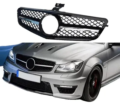 Produktbild von Frontstoßstangenkühlergrill, Hochwertiger ABS-Kunststoff, 23,5 x 8,5 x 2 Zoll, Kompatibel mit C-Klasse W204/C204 (2007-2014), Verbesserter Luftstrom, Einfache Installation