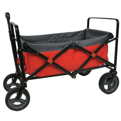 Produktbild von Outdoor Bollerwagen Rot/grau, Rot, Polyester, Stahl, 80 kg, 520 mm, 228 mm