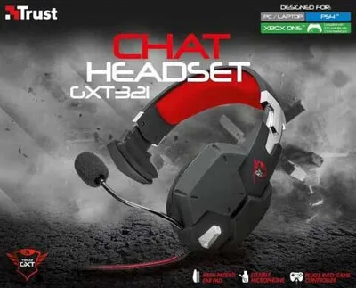 Produktbild von Trust GXT 321, Kabelgebunden, Gaming, 20 - 20000 Hz, Kopfhörer, Schwarz, Rot
