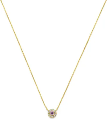 Produktbild von 9NBG-0983 - New Bling - Ronde ketting met witte en roze zirkonia - 14kt geelgoud - 43 cm, 5.6 mm