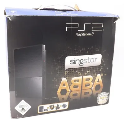 Produktbild von Sony PlayStation 2 Slimline Konsole Schwarz Singstar ABBA PS2 in