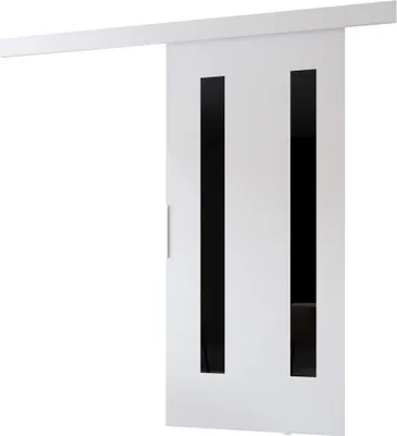 Produktbild von Minio, Schiebetür "CLEAN H", mit schwarzem Dekorelement, Zimmertür, 106cm, Weiße Farbe