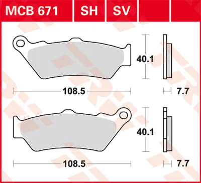 Obrázok produktu pre Brzdové doštičky TRW Trw Sinter Mcb 671 Sv