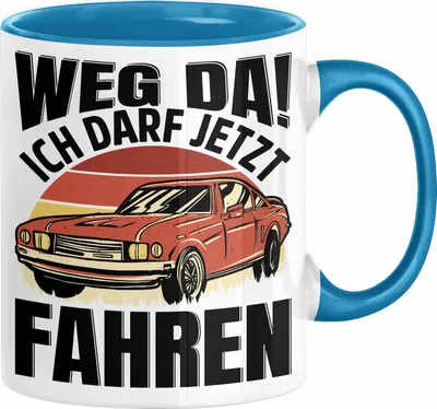 Produktbild von Führerschein Bestanden Geschenk Tasse Führerscheinprüfung Bestanden Geschenkidee Weg Da Ich Darf Jetzt Fahren (Blau)