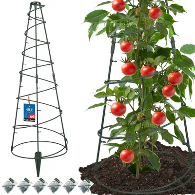 Image de KOTARBAU® Lot de 6 tuteurs modulaires ⌀35 cm, coniques, hauteur 90 cm. Treillis pour plantes grimpantes et légumes, tuteurs pour tomates, tuteurs en plastique