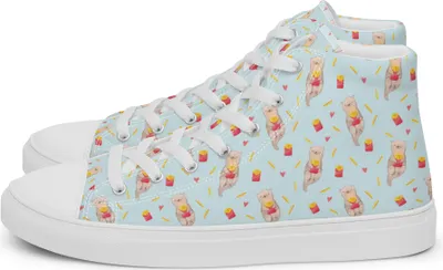 Produktbild von Mr. & Mrs. Panda Damen Sneaker Otter Pommes Größe 37 1/2 - Türkis - Geschenk, Muster, Stoffsneaker, Sportschuhe, High, Stoffschuhe