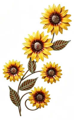 Sonnenblumen-Wanddeko aus Metall, 30x15 cm, für Innen & Außen