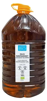 OLEJ RZEPAKOWY TŁOCZONY NA ZIMNO OMEGA-3 NIERAFINOWANY BIO 10 L - HORECA (BIO PLANET)