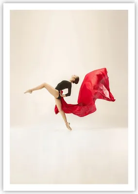 Produktbild von Poster - Poster ohne Rahmen - Ballerina Tanz Rot - 70x100 cm - Wand Bild - Wanddeko - Wandbilder - Kunstposter - Wandposter - Bilder - Kunstdruck - Wanddekoration - Wandbild - P2XPA70x100-4437