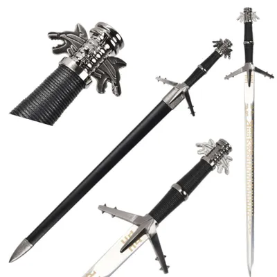 Immagine prodotto di Modello di spada fantasy con fodero, 82 cm – Spada lunga decorativa in acciaio inossidabile, oggetto da collezione e decorazione per la casa, regalo di alta qualità JT6404 AERONDIGHT