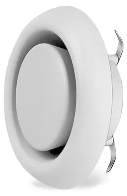 Produktbild von Helios Tellerventil, KTV 100, Abluft, Ø95-105mm, schallgedämpft, Kunststoff, weiß, 1 Stk.