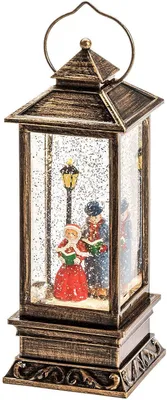 Produktbild von Konstsmide LED Schneelaterne Charles Dickens Style, mit 5h Timer, wassergefüllt, 1 warm weiße Diode, batteriebetrieben, Innen, 3 x AA 1.5V (exkl.) - 2864-000