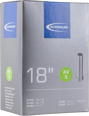 Produktbild von Schwalbe AV5, Schrader-Ventil, 17"/18", 32 - 47 mm, 4 cm, Schwarz, 95 g
