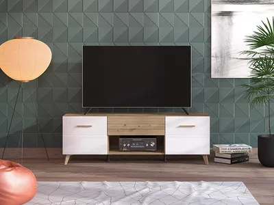 Produktbild von Morengo - TV-Möbel, 148x42x49h cm Weiß, eine Schublade