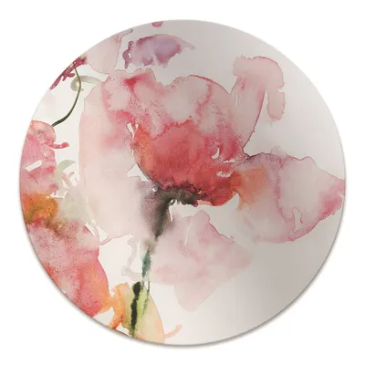 Produktbild von Rundmatte - Stuhlunterlage Bürostuhlunterlage - Rund Ø 100 cm - Bodenmatte - Fußmatte - Aquarellblumen