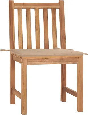 Productafbeelding van vidaXL Tuinstoelen, 2 stuks met kussens, massief teakhout