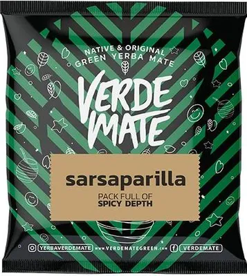 Produktbild von Verde Mate - Mate Tee Probe Sarsaparilla 50g - 5mm Dicke Blätter, Staubfrei - Erfrischend, Mild - Apfel, Minze - Luftgetrocknet - Yerba Mate Brasilien