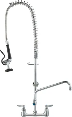 Zdjęcie produktu dla Bateria zlewozmywakowa ścienna - wysokość 915 mm - obrotowa wylewka 30,5 cm - mosiądz z wyciąganą wylewką - do zlewozmywaków 1/2/3 komorowych